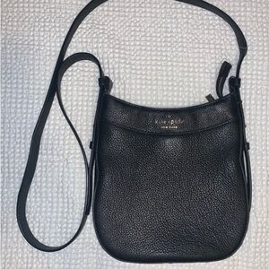 Kate Spade Leila North South Pebbled Leather Black Crossbody Bag